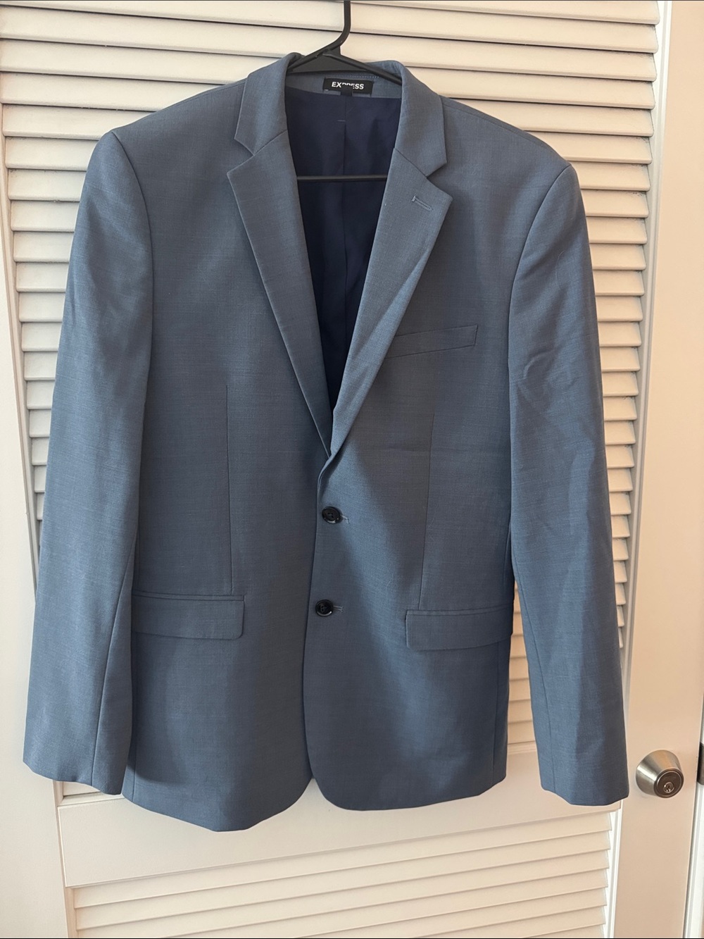 Express Men's Slate Blue Two-Button Suit Jacket and pants